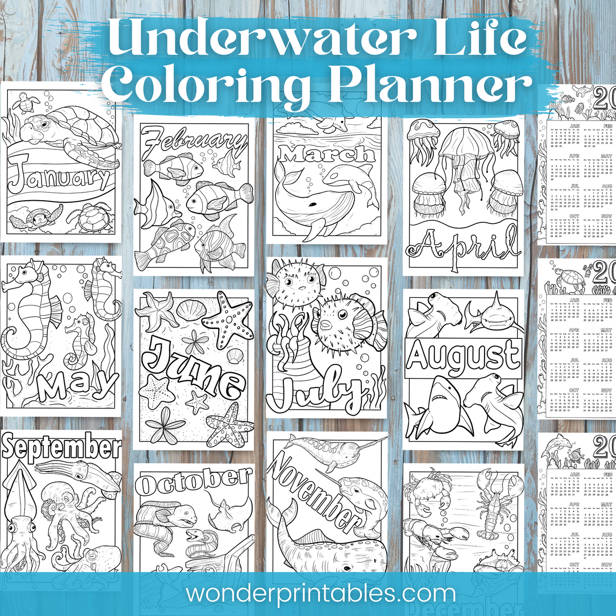 Under The Sea Coloring Planner - Printable – Wonder Printables