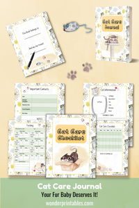 Cat Care Journal Printable