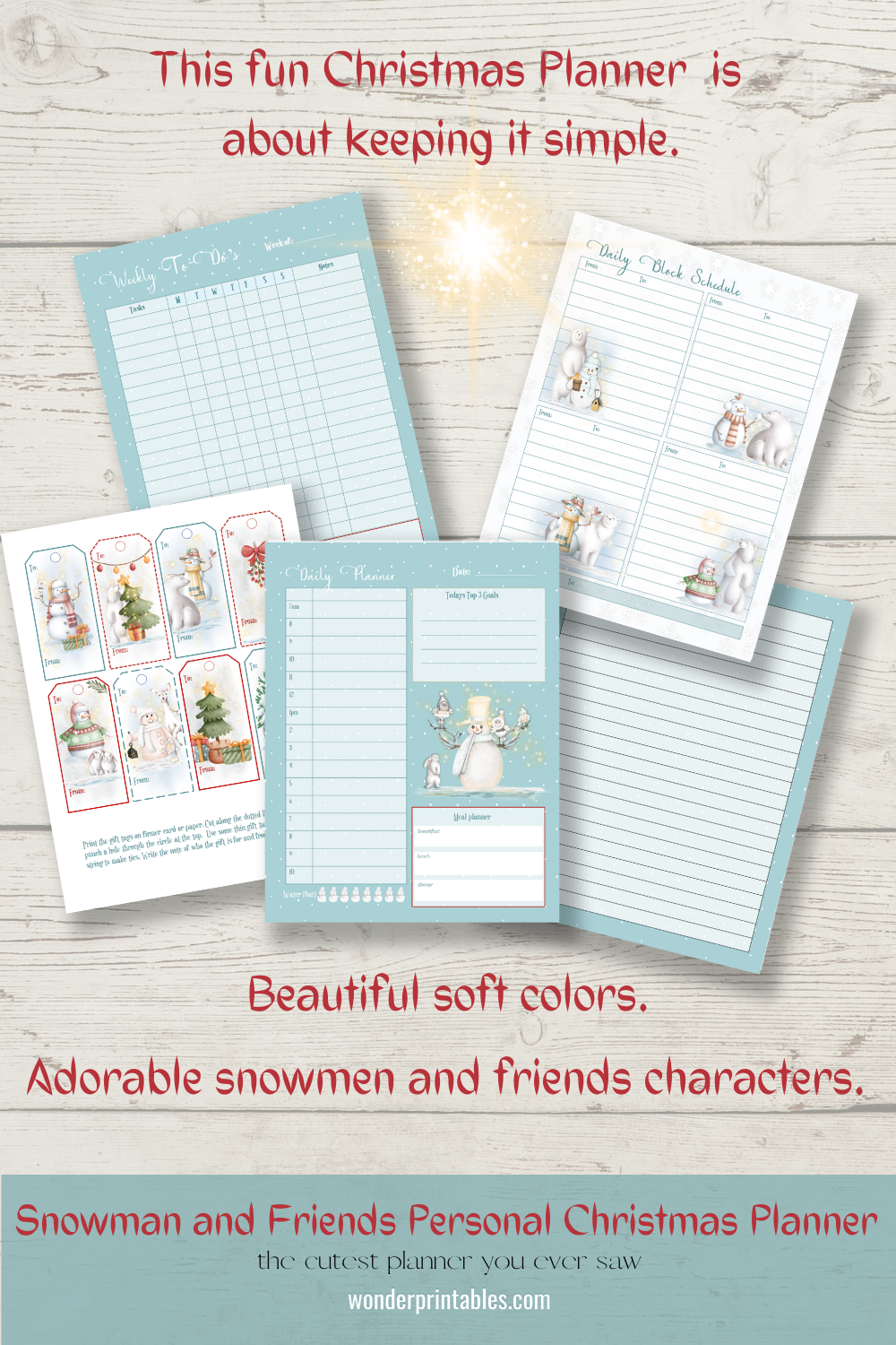 Snowmen and Friends Personal Christmas Planner