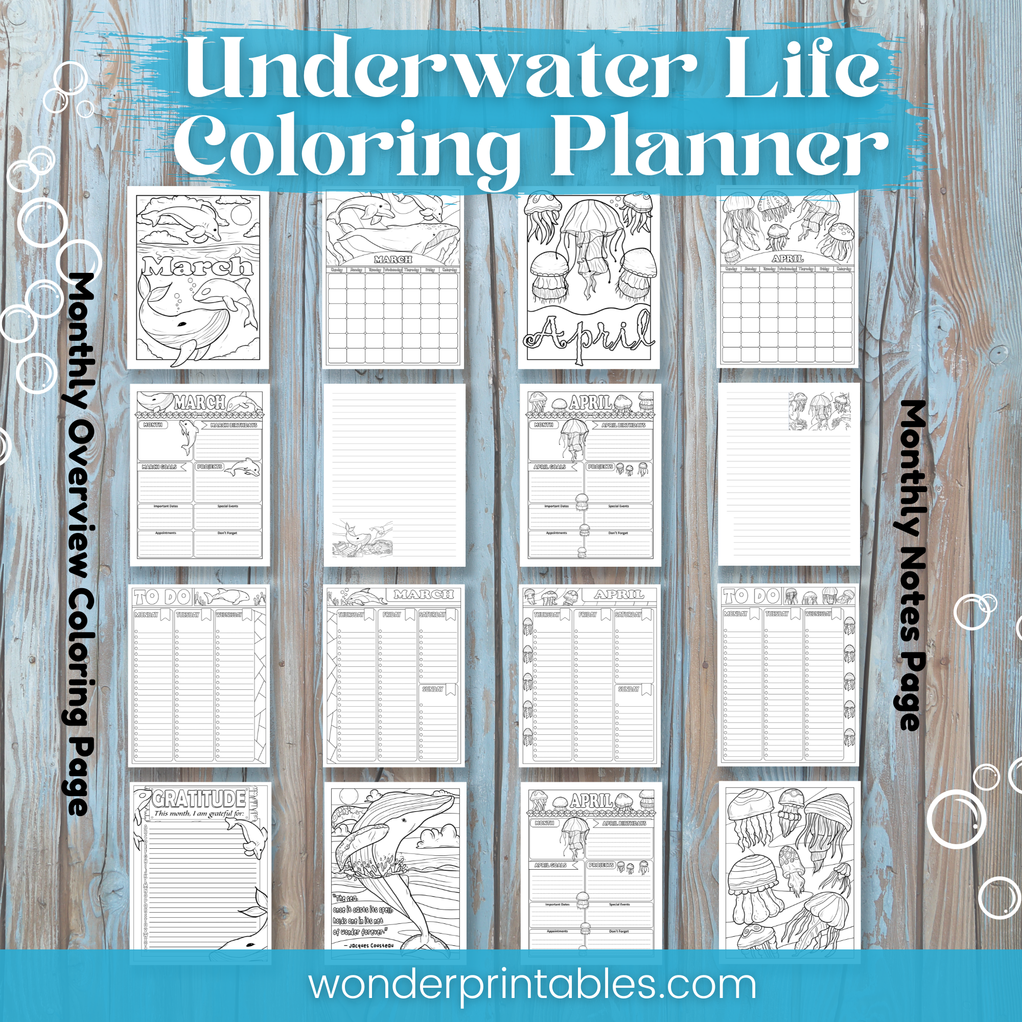Printable Coloring Planner Pages