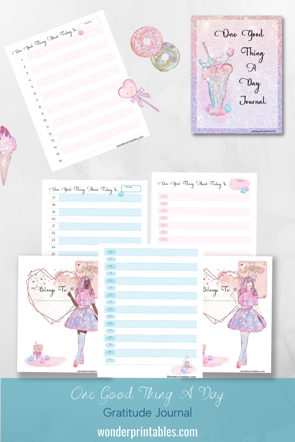 Gratitude Journal - One Good Thing A Day Journal - Printable