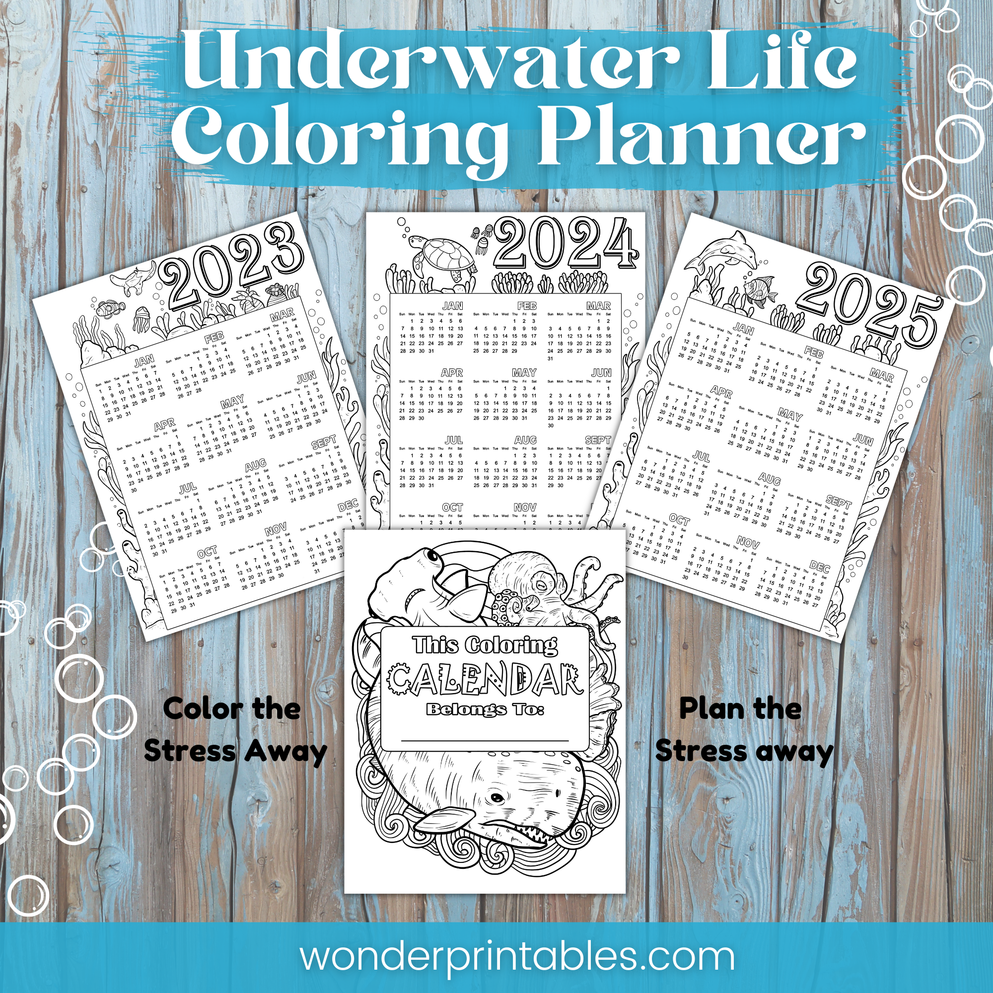 Daily Coloring Planner Printable 2024 Calendar Adult Coloring 2