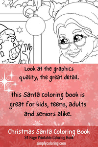 Christmas Santa Coloring Book For Kids - Printable