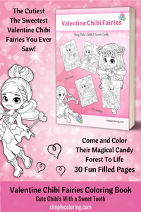 Valentine Chibi Fairies Coloring Book - Printable